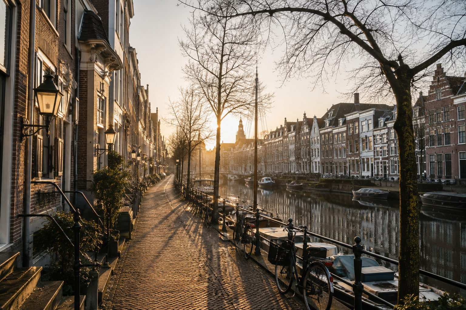 Historische gracht in Dordrecht